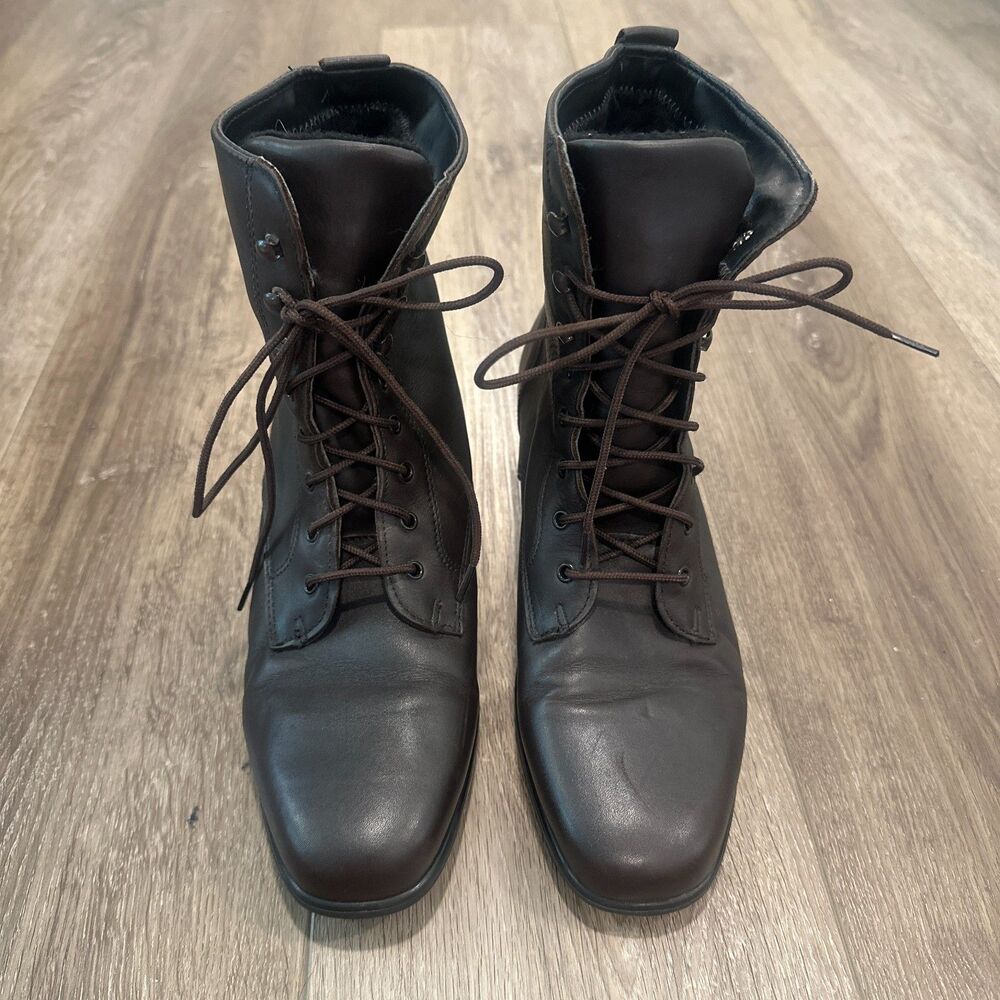 Vintage Blondo Brown Leather Waterproof Fleece Lined Lace Up Boots Womens 9B